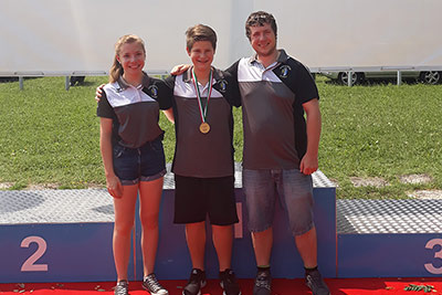 Gamper Milena, Italienmeister Max Eberhöfer und Trainer Kilian Grüner